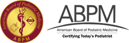 Logo Recognizing Clover Podiatry PLLC's affiliation with American Board of Podiatric Medicine